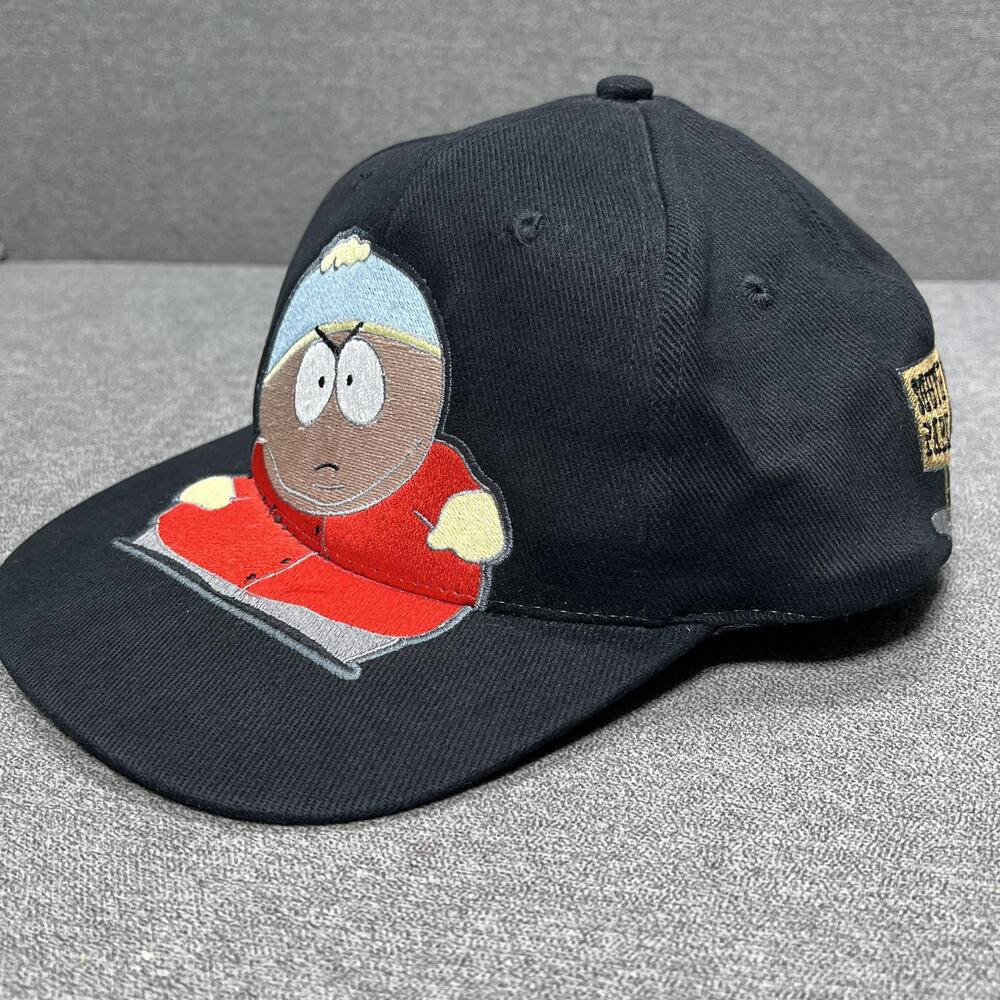 Vintage South Park Hat Cap Snap Back Mens Comedy Central Black Cartman Big Boned